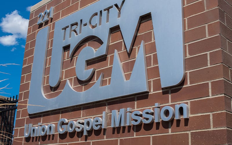 Tri-City Union Gospel Mission (UGM) sign